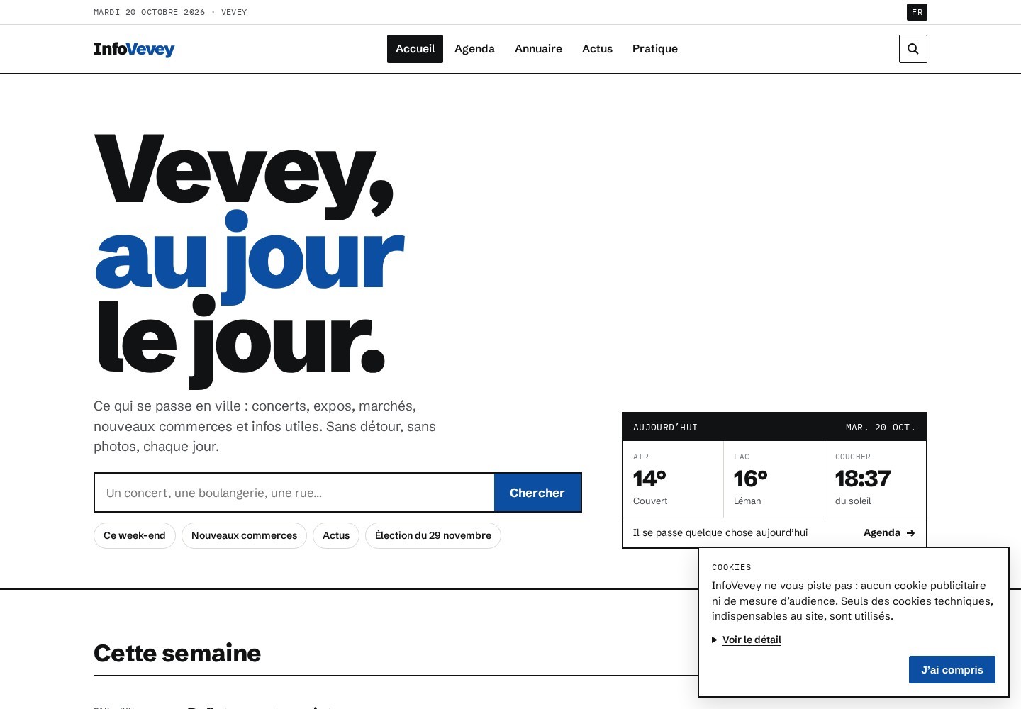 InfoVevey — page d’accueil