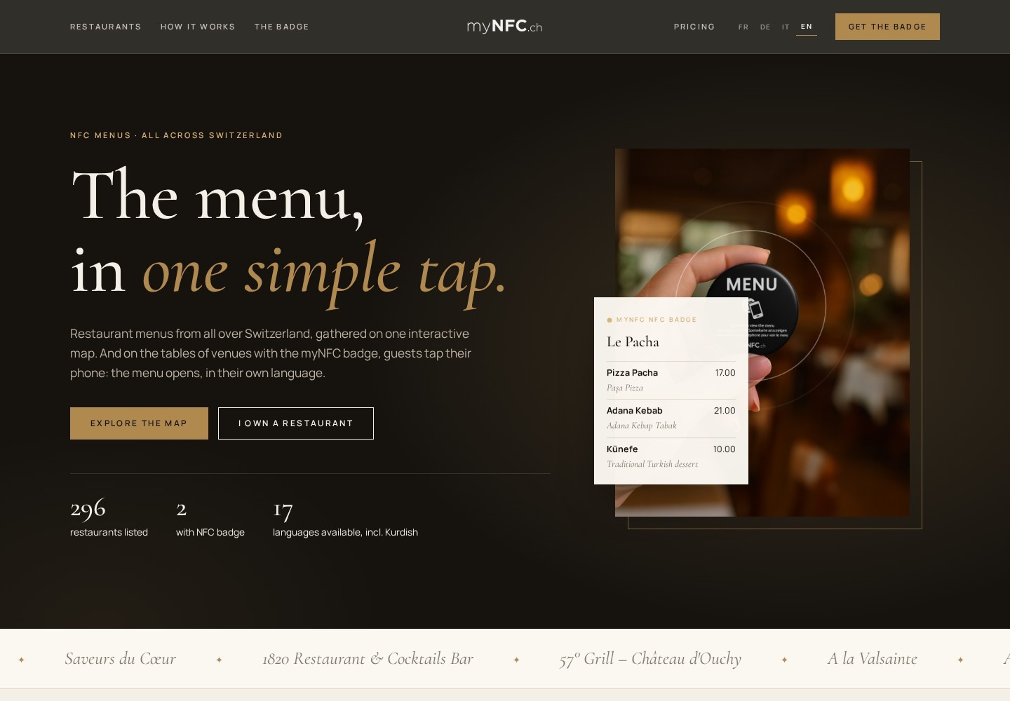 myNFC — page d’accueil