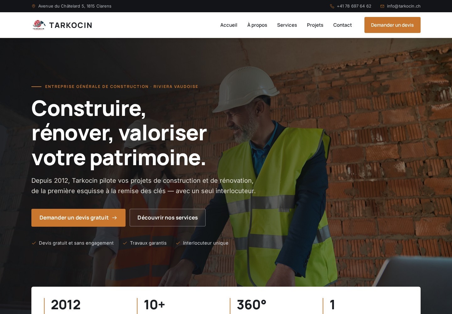 Tarkocin Sàrl — page d’accueil