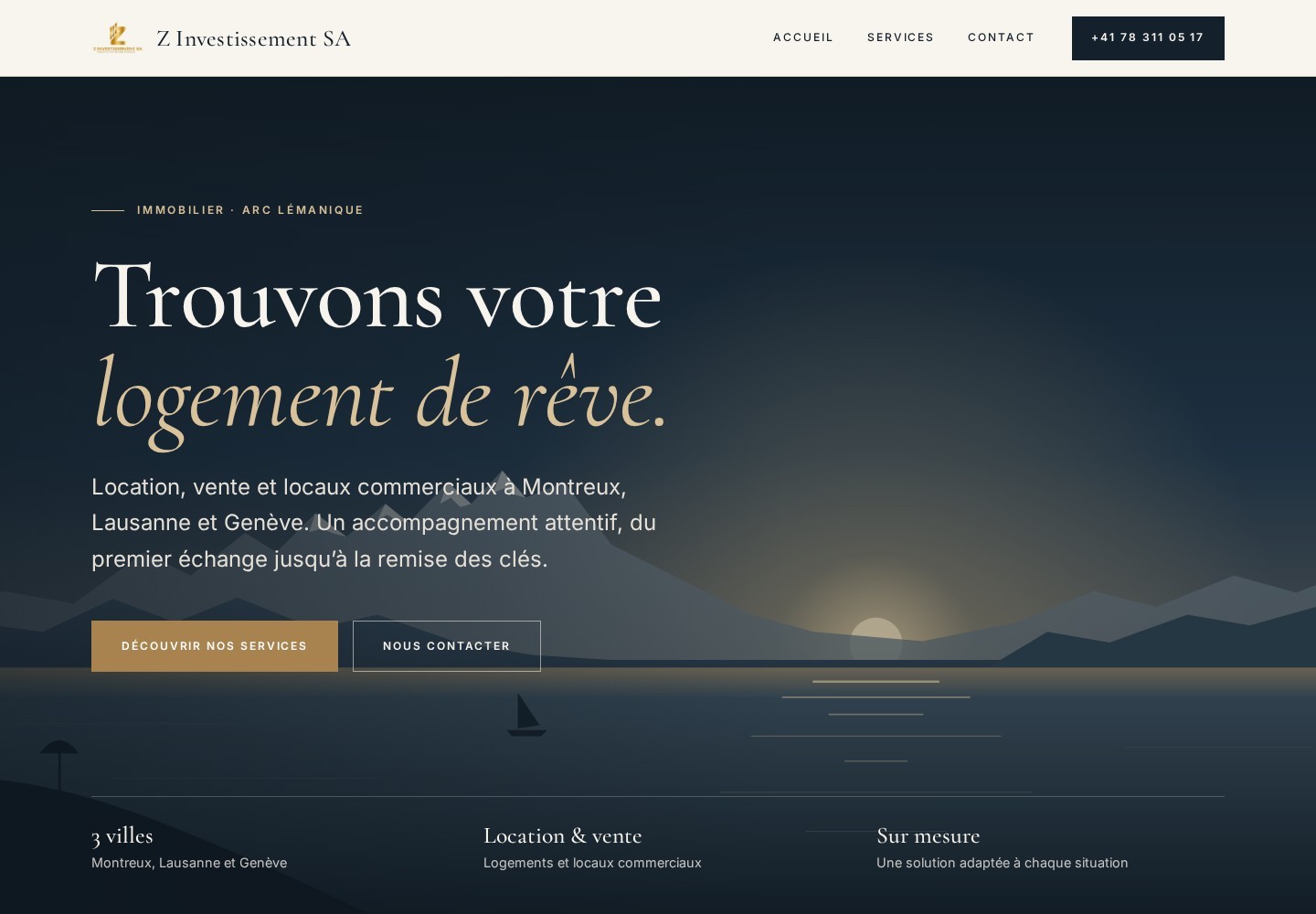 Z Investissement SA — page d’accueil